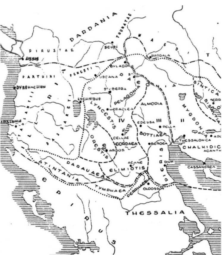 Position of the ancient tribes and regions including the ones mentioned in the article (from Papazoglu 1988b as illustrated by Morgan 2009)