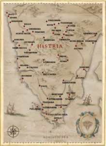 The map of Istria during Roman rule.