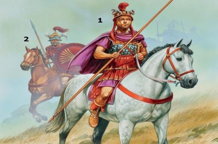 Illustration of a Macedonian Antigonid royal guard; (I) Philip V (II) Horseman, “Sacred Squadron”.