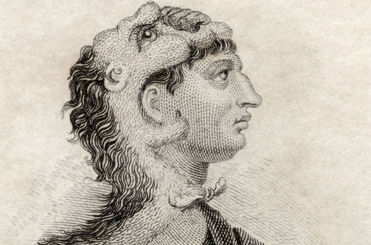 Portrait of Philip II who spent at least two years as a young prince in Illyria and at most ten years; later became the king of Macedon who defeated Bardylis.