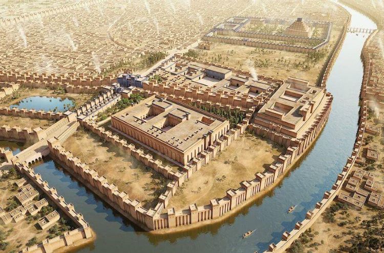 Graphic reconstruction of ancient Babylon.