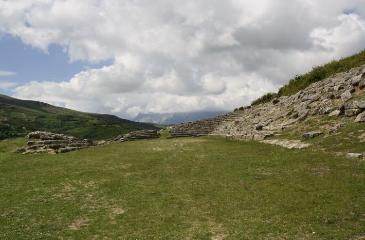 The ruins of the ancient stadium of Amantia.